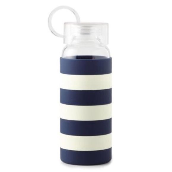 Kate Spade Navy Rugby Stripe WATER BOTTLE NEW - Picture 1 of 4